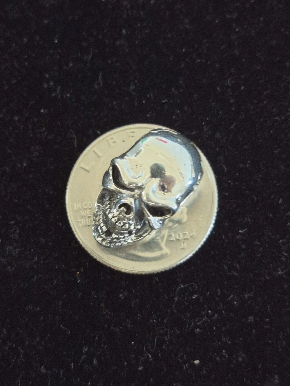 .925 Sterling Silver Skull Charm, Jewelry